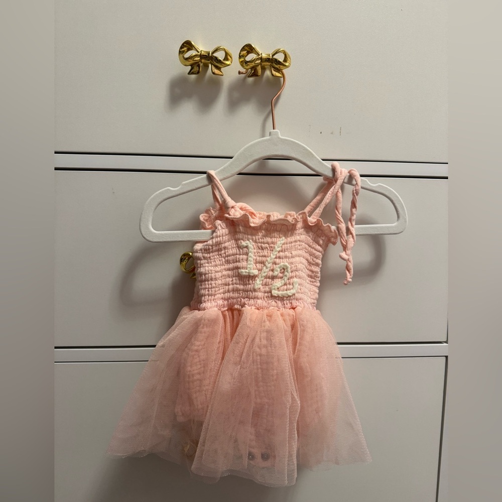 Pink Tulle Baby Dress for half birthday